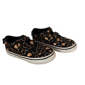 Vans Doheny Sneakers Gold Heart Toddler Sz 9 Velcro Low Top Shoes